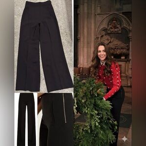 Roland Mouret Black ‘Axon' Side Zip Wide Leg Pant ASO Kate Middleton US4 (Rare)